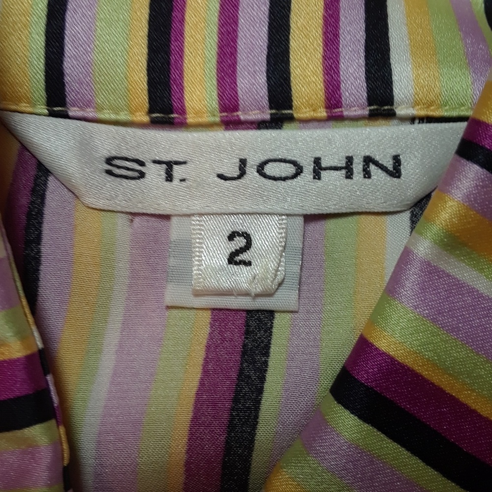St. John women's silk long sleeve button-down blou - Picture 8 of 8